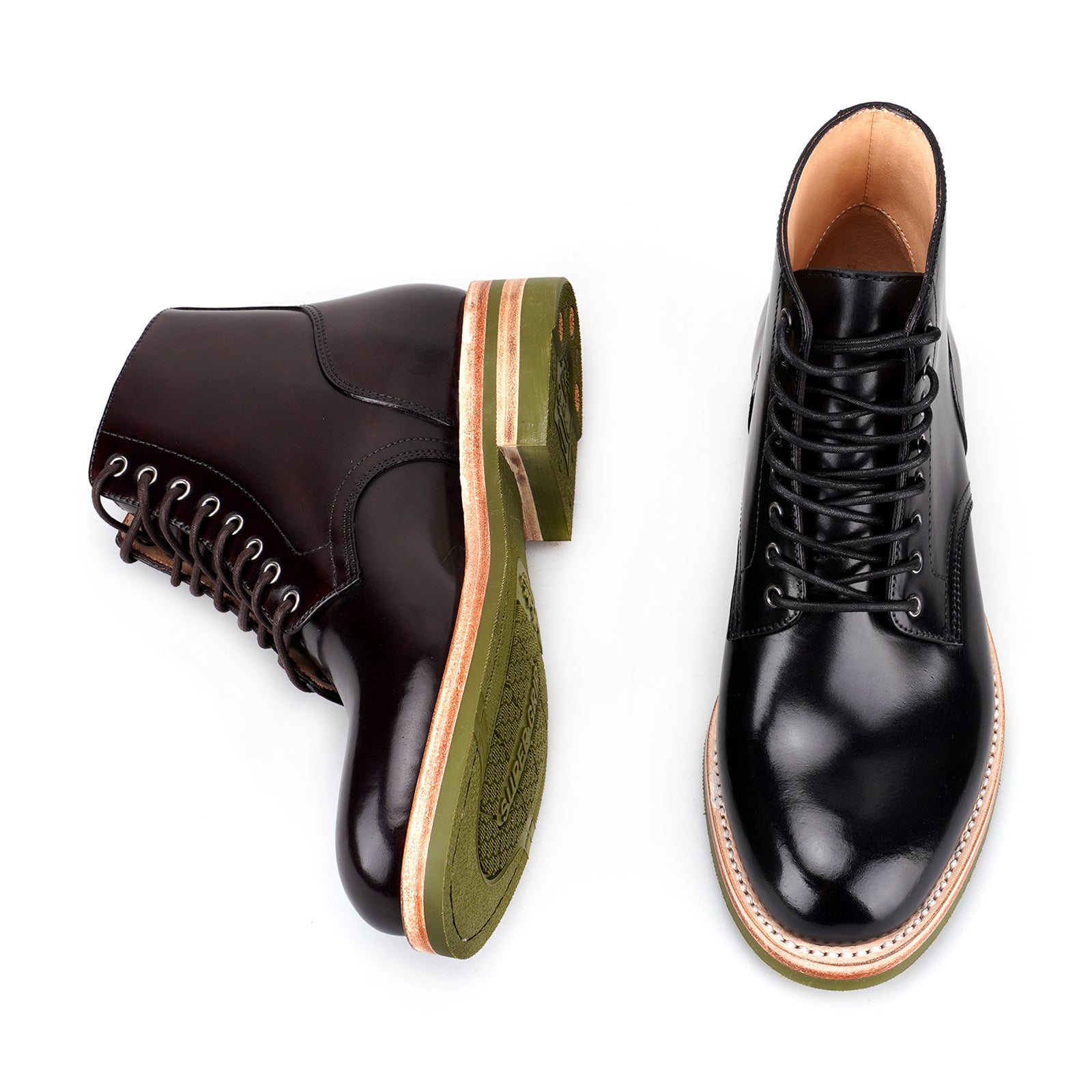 COEN Plain Toe Service Boot in Shell Cordovan – Handmade COEN Plain Toe Service Boot in Shell Cordovan – Handmade